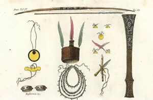 Ornament Gallery: Ornaments and weapons of the Island Carib or Kalinago people