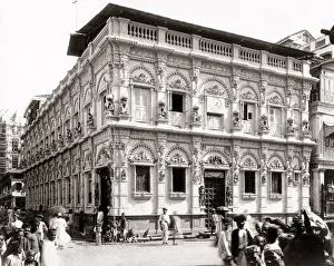 Stree Prints: Ornate building, probaby Bombay, Mumbai, India