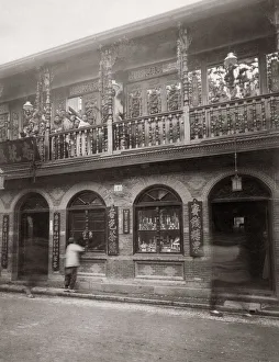 Ornate Chinese shop front, c. 1890 s, China