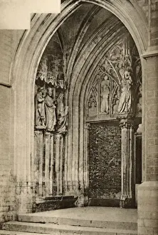Dame Prints: Ornate door, Church of Notre Dame, Hal (Halle), Belgium