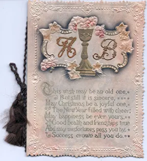 Tassel Collection: Ornate embossed Christmas and New Year card