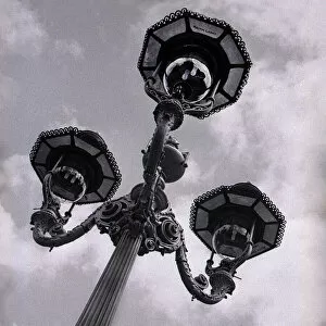 Ornate gas lamps, Trafalgar Square, London