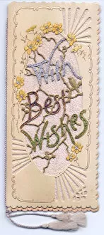 Ornate greetings card with yellow flowers