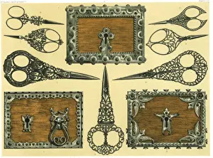 Scissors Prints: Ornate locks and scissors