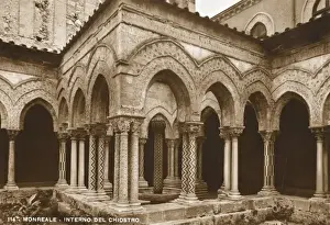 Ornate Norman cloister - Cathedral of Monreale, Sicily
