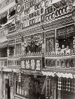 Ornate shopfronts, China, c. 1890 s