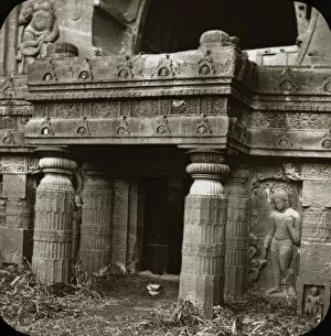 Ajanta Gallery: Ornately carved stone doorway