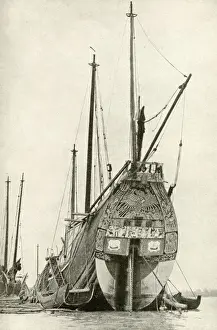Ornately decorated trading junk, China, East Asia
