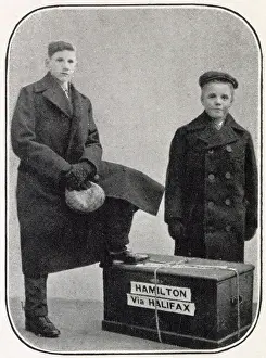Orphan boy from the National Children's Homes and Orphanages been sent, thinking that he would have more opportunities there. Date: circa 1908