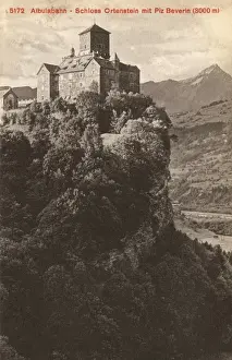 Ortenstein Castle on the Piz Beverin at Albulabahn