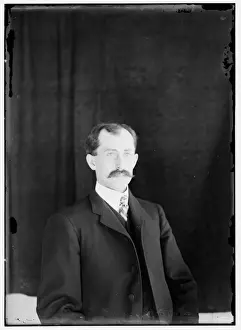 Orville Wright, age 34, head and shoulders, with mustache