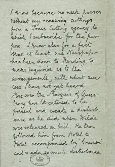 Oscar Wilde release letter
