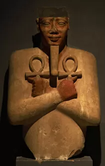 Ankh Collection: Osiride pillar of pharaoh Sesostris I. Egypt