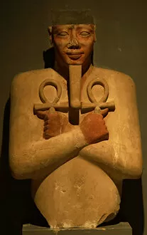 Ankh Collection: Osiride pillar of pharaoh Sesostris I. Egypt