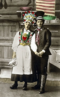 Oslo, Norway - couple in traditional costume Oslo, Norway - couple in traditional costume