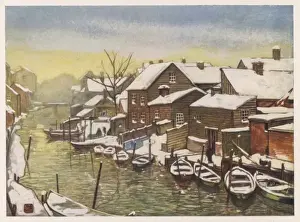 Oslo Prints: Oslo / Snow / Old Canal 1905