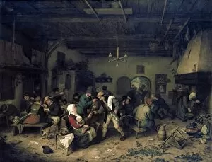 Dresden Gallery: OSTADE, Adriaen van (1610-1684). The Tavern. 17th