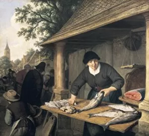 Adriaen Gallery: OSTADE, Adriaen van (1610-1684). A woman selling