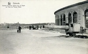 Ostende Prints: Ostend, Belgium - Large calibre cannon on the seawall