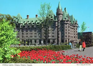 Tulips Prints: Ottawa, Ontario, Canada - The Chateau Laurier Hotel