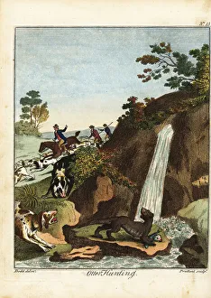 Recreation And Amusement Prints: Otter Hunting, 18th century