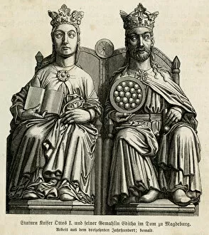 Edith Gallery: Otto I, Holy Roman Emperor with his wife Edith