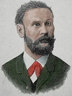 Otto Lilienthal (1848-1896). German pioneer of aviation. Eng