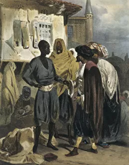 Lithographies Collection: Ottoman Empire (19th c.). The Slaves Bazaar
