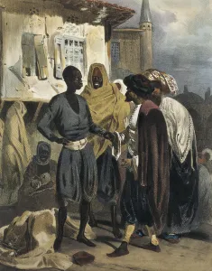 Lithographies Collection: Ottoman Empire (19th c.). The Slaves Bazaar