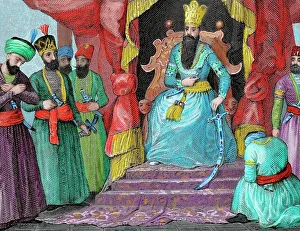 Istanbul Collection: Ottoman Empire. Sultan received in the Topkapi Palace counse