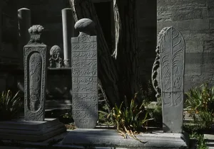 Suleymaniye Prints: Ottoman funerary steles. Suleymaniye Mosque. Istanbul