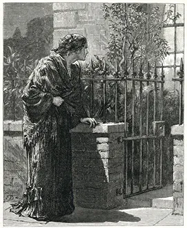 Images Dated 13th November 2018: Outcast woman outside a house 1871