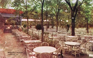 Rendezvous Prints: The outdoor Bismark Gardens - Chicago cabaret venue