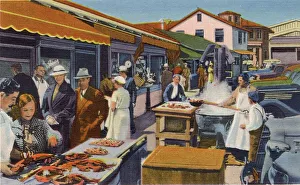 Vendor Prints: Outdoor fish markets and seafood restaurants