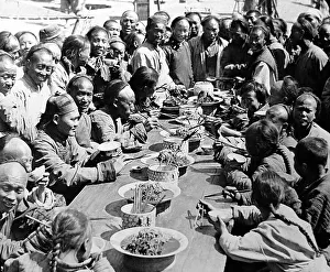 Peking Prints: An outdoor restaurant in Peking, China in the early 1900s