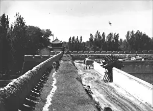 Xinjiang Prints: Outdoor scene in Kashgar, western China