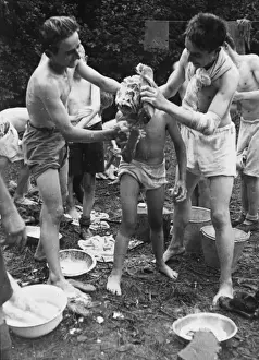 Smaller Prints: Outdoor washing, Boys Club circa 1930