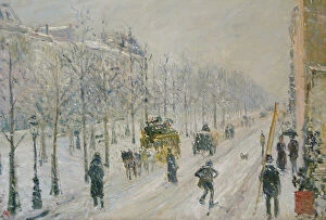 Impressionist Collection: The outer boulevards, Snow, 1879, by Camille Pissarro