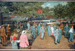 Outing Prints: Outing for convalescent soldiers from the Cliveden hospital
