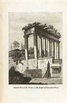 Draughtsman Prints: Outside the ruins of the Temple of Concord, Rome