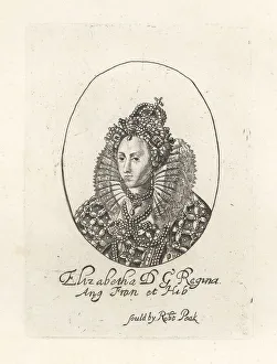 Oval portait of Queen Elizabeth I of England, 1533-1603