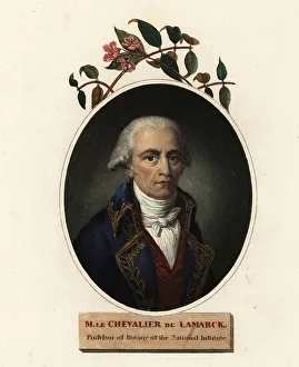 Oval portrait of Jean-Baptiste Lamarck, French naturalist