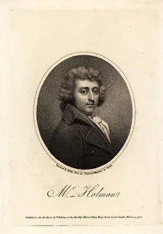 Bellamy Prints: Oval portrait of Joseph George Holman, English actor, dramatist