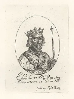 Mantle Prints: Oval portrait of King Edward II of England, 1284-1327