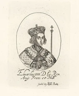 Nobility Prints: Oval portrait of King Edward IV of England, 1442-1483