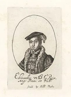 Doublet Prints: Oval portrait of King Edward VI of England, 1537-1553