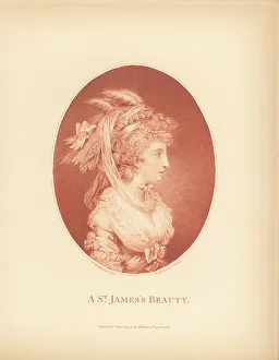 Oval portrait of Priscilla Burrough as a St. James Beauty, 1783
