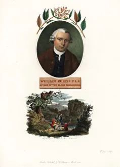 Temple Of Flora Prints: Oval portrait of William Curtis, botanist and publisher