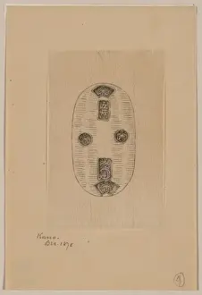 Oval shaped design drawing of seal or other mark for commerc