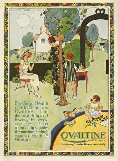Gladys Collection: Ovaltine advertisement designed by Gladys Peto in her usual gorgeous, decorative style